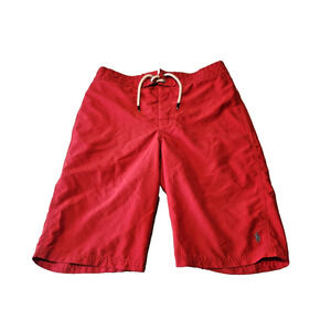 Polo Ralph Lauren Red Swim Trunks Pony Logo Board Shorts Lined Men Large